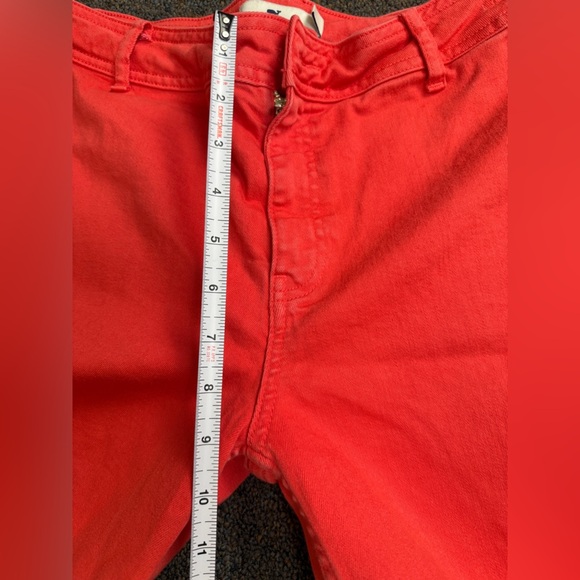 Vineyard Vines Women's Orange Straight Crop Wide Leg Raw Hem Jeans Size 28 FLAW - Picture 8 of 11
